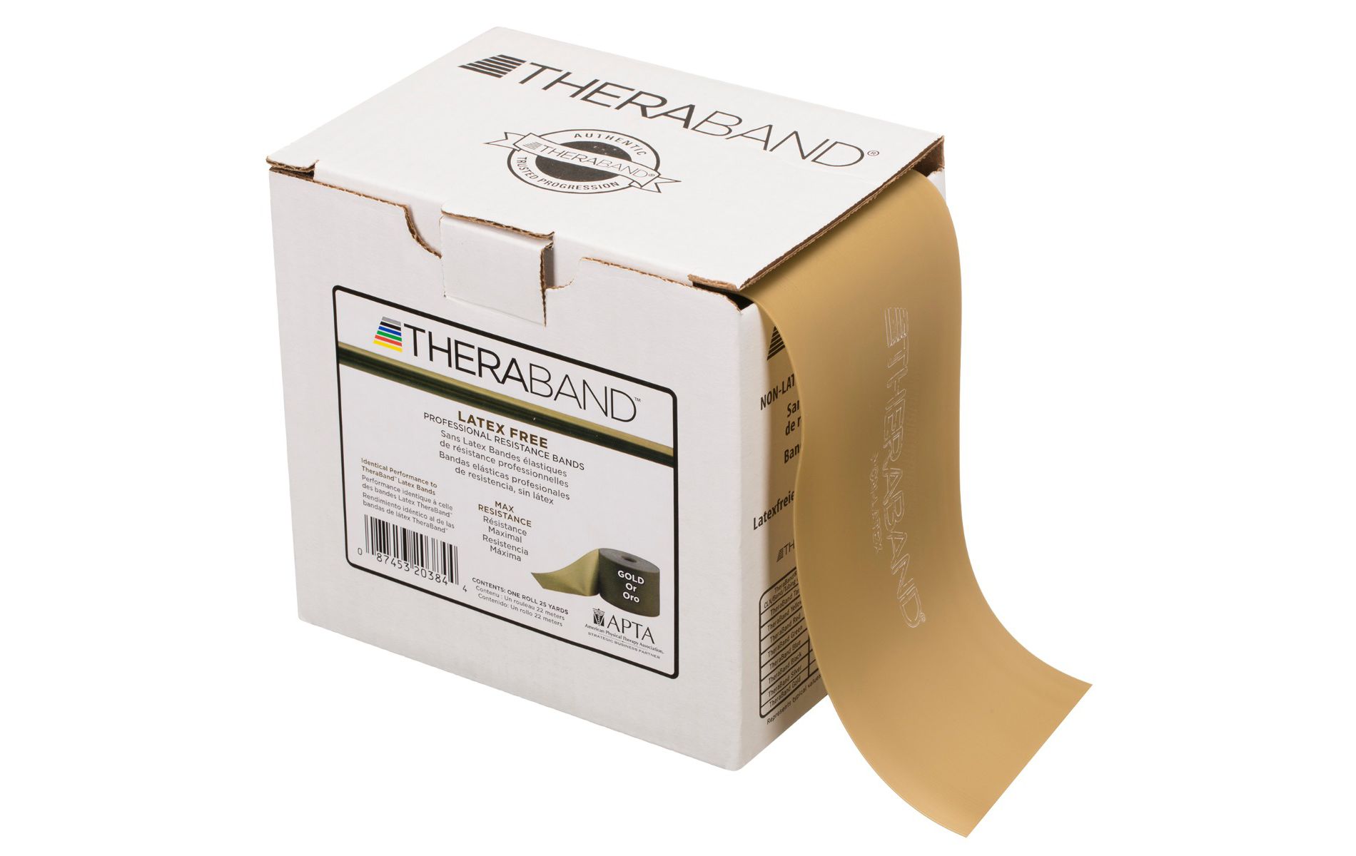 THERABAND Resistance Band, 25 YD Roll, Gold, Max Thickness, 14.2 LBS Resistance, Level 8, Non-Latex