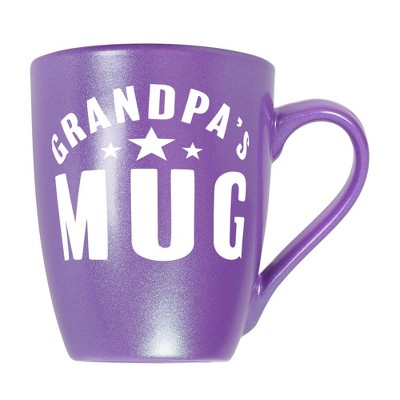 Elanze Designs Father's Day Appreciation Coffee Cup Mug 10 Ounce Ceramic With Shimmery Metallic Finish Grandpa's Mug Passion Purple