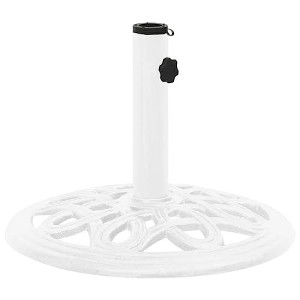 vidaXL Umbrella Base White Cast iron 15.7 in x 12.6 in Decorative Design - 1 of 4