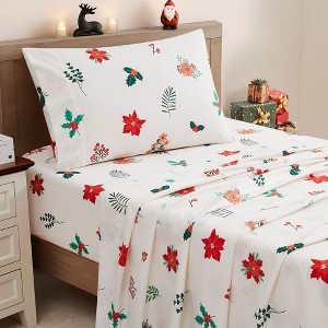 Printed Holiday 4pc Sheet Sets, Easy Care, Soft & Wrinkle-Resistant Holiday Bedding by Sweet Home Collection™ - 1 of 4