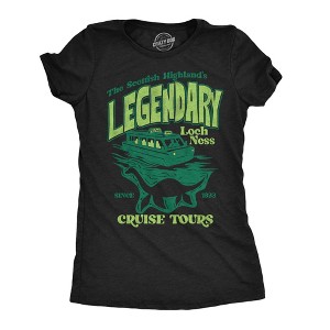 Womens Funny T Shirts Lengendary Loch Ness Cruise Tours Sarcastic Graphic Novelty Tee For Ladies - Crazy Dog Women's T Shirt for Animal Lovers - 1 of 4