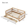 Twin Size Solid Wood Daybed with 2 Storage Drawers/Trundle for Limited Space Kids, Teens, Adults, Walnut and White 4B - ModernLuxe - image 3 of 4