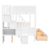 NicBex Twin over Full Loft Bunk Bed, Modern Wooden Bed Frame, Convertible Bed Frame with 2 Storage Drawers and Ladder for Bedroom - 3 of 4