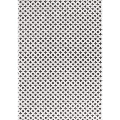 4' x 6' Black Synthetic Reversible Trellis Rug