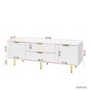Syemin TV Stands and Consoles Wood Modern Warm White TV Cabinet for 60 Inch TV for Living Room Bedroom, White, 63.00"*15.75"*21.65" - 3 of 4