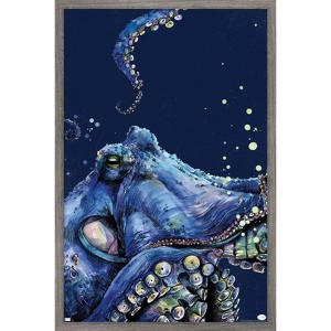 Trends International Snowtap - Octopus Photobomb Framed Wall Poster Prints - 1 of 4