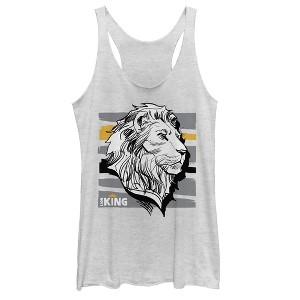 Women's Lion King Mufasa Stripe Profile Racerback Tank Top - 1 of 3