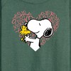 Women's - Peanuts - Snoopy Woodstock Xo Heart Lightweight French Terry Wide Neck Long Sleeve Shirt - 2 of 4