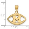 Black Bow Jewelry 14k Yellow Gold Plated Sterling Silver Michigan Wolverines NCAA Pendant - 2 of 3