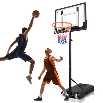 SKONYON 32" Portable Basketball Hoop System 5-7ft Height Adjustable Basketball Goal for Indoor and Outdoor