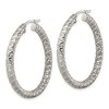 Chisel Stainless Steel Polished and Textured Hollow Hoop Earrings - 4 of 4