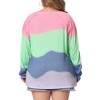 Agnes Orinda Women's Plus Size Tie Dye V-Neck Long Sleeve Casual Outfits T-shirts - 4 of 4