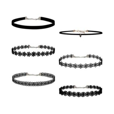 Attop 6 Piece Choker Necklace for Women Black Choker