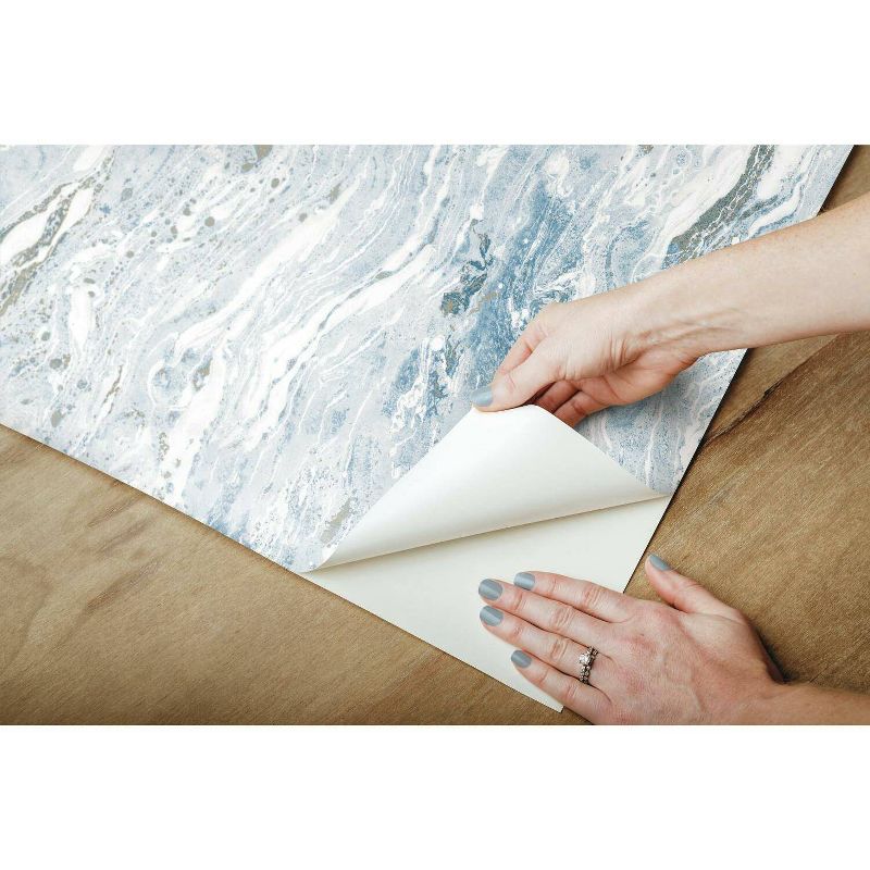 RoomMates Blue Marble Seas Peel &#38; Stick Wallpaper, 3 of 11