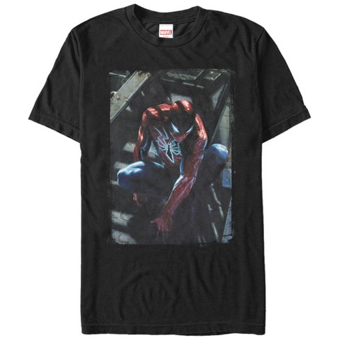 Men's Marvel Spider-man In The City T-shirt - Black - Small : Target