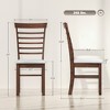 Wooden Dining Chairs Set of 4, Farmhouse Upholstered Kitchen Chairs with Rubber Wood Frame - 3 of 4
