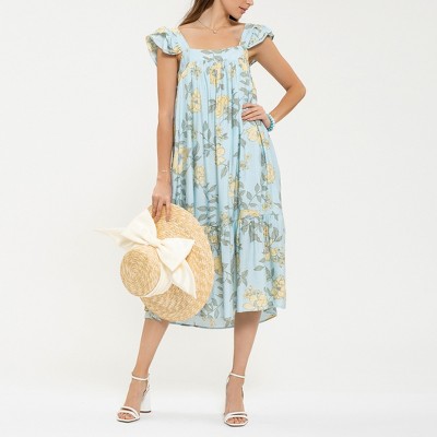 August Sky Women's Floral A-Line Dress