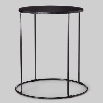 target black metal side table