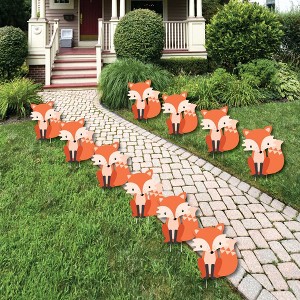 Big Dot of Happiness Fox - Lawn Decorations - Outdoor Baby Shower or Birthday Party Yard Decorations - 10 Piece - 1 of 4