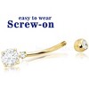 Jewelry Avalanche 14K Gold 0.60ctw Moissanite Belly Button Ring 14G Navel Ring - 3 of 4
