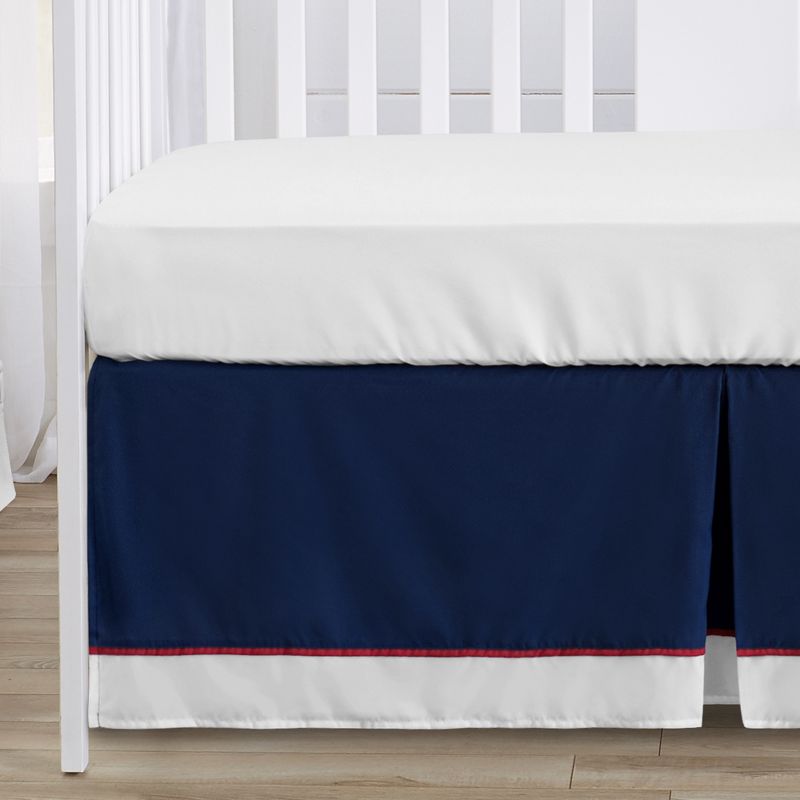 Sweet Jojo Designs Boy Crib Bedding + BreathableBaby Breathable Mesh Liner Baseball Patch Red White Blue, 5 of 7