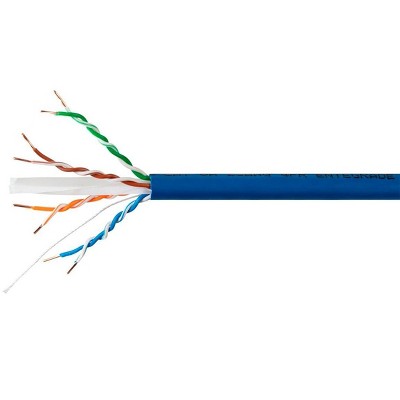 Monoprice Cat6A Plus Bulk Ethernet Network Cable - 1000 feet - Blue, Bare Copper, 650MHz, UTP, Solid, Riser-Rated (CMR), 23AWG, 10G - Entegrade Series