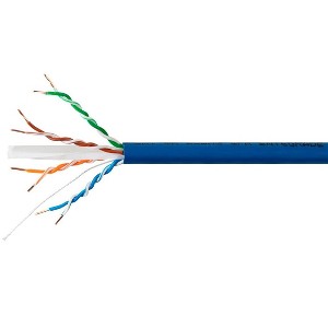 Monoprice Cat6A Plus Bulk Ethernet Network Cable - 1000 feet - Blue, Bare Copper, 650MHz, UTP, Solid, Riser-Rated (CMR), 23AWG, 10G - Entegrade Series - 1 of 4