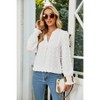 Coolmee Women's Ruffle Chiffon Blouses Long Sleeve V Neck Dot Fall Shirts Dressy Casual Trendy Tops - 3 of 4