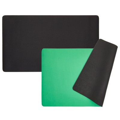 Okuna Outpost 2 Pack Playmat, Card Game Mat for Board Games, Table Magic (Black/ Green, 24x14 in)