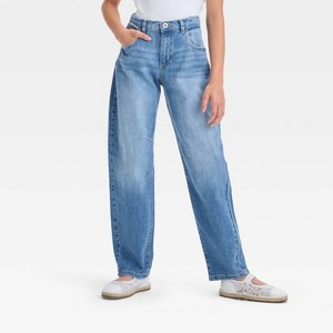 Girls' Mid-Rise Barrel Leg Jeans - art class™ - 1 of 3