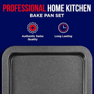 Nonstick Black Steel 3-Piece Baking Sheet Set