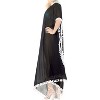 LA LEELA Women's House Daily Routine Evening Wear Loungewear Sheer Solid Casual Cover Up Relaxed Caftan Maxi Dresses for Women XL-XXL Black, Solid - 4 of 4
