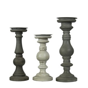 VIP Wood 17 in. Multicolor Classical Candle Holders Set of 3 - 1 of 4