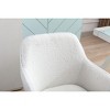 TiramisuBest White Wool Teddy Indoor Chair with Gold Legs & Wheels, Adjustable Height, 360 Revolving, 250 LBS Capacity - 3 of 4