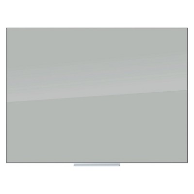 U Brands 48"x36" Floating Glass Dry Erase Board Frameless Gray Surface