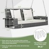 Costway 2-Person Patio PE Wicker Hanging Porch Swing Bench Chair with Cushion - 3 of 4