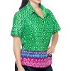 LA LEELA Hawaiian Shirts Womens Funky Vacation Button Up Summer Camp Beach Party Blouse Short Sleeve Tops Tropical Shirts - 3 of 4