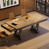 71" Rectangular Dining Table for 6-8 - Wooden Kitchen Table with 2 Drawers, Large Tabletop & Double Pedestal Base for Dining Room,Office - 4 of 4
