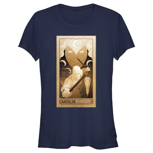 Junior's Marvel: Moon Knight Hieroglyph Poster T-shirt - Navy Blue - Medium  : Target