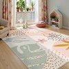 Lahome Machine Washable Area Rugs Non-Slip Large Living Room Rug Boho Botanical Print Ultra-Thin Indoor Rug for Classroom Nursery Dining Room - 2 of 4