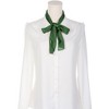 INSPIRE CHIC Women's Solid Contrast Color Pleated Long Satin Neck Scarves 49.2"x4.3" 1 Pc - 2 of 4