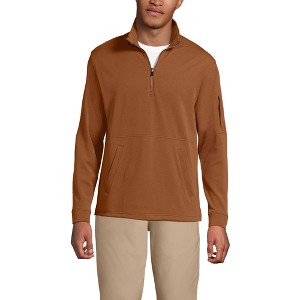 Lands' End Men's Long Sleeve Cooling Performance Pique Quarter Zip - 1 of 4