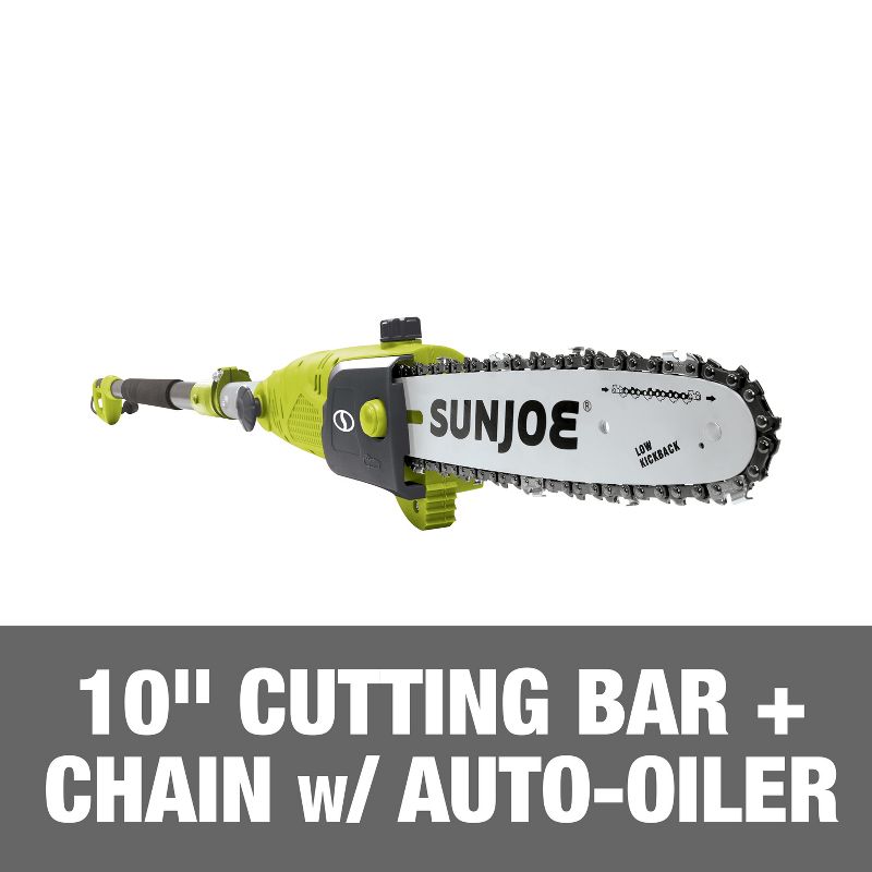 Sun Joe SWJ803E Electric Multi-Angle Pole Chain Saw | 10 inch | 8.0 Amp (Green), 2 of 7