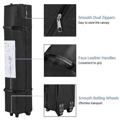 White 10x10 ft Adjustable Height Pop-Up Canopy Tent