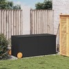 vidaXL Garden Storage Box with Wheels Black 74.8 Gal Poly Rattan - 3 of 4