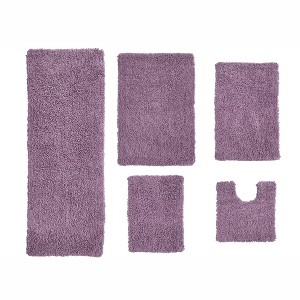 Fantasia Bath Rug Collection Cotton Shaggy Pattern Tufted Set of 5 Bath Rug Set - Home Weavers - 1 of 3