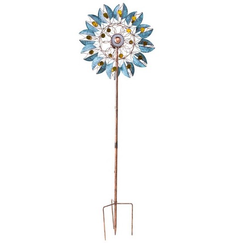 Wind & Weather Verdigris Leaf Solar-lighted Metal Wind Spinner : Target