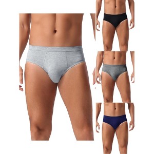 INSPIRE CHIC Men's 4 Pack Underwear Solid Color Soft Comfortable Briefs - 1 of 4