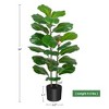3.25FT/4FT/5FTArtificial Fiddle Fig Tree Faux Plant Indoor Ficus Lyrata Fake Fig Tree Tropical Plant - 3 of 4