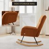 COZONY Nursery Rocking Chair, Plush Teddy Upholstered Glider Rocker with High Backrest, Comfy Accent Chair for Living Room, Bedroom & Breastfeeding - 4 of 4